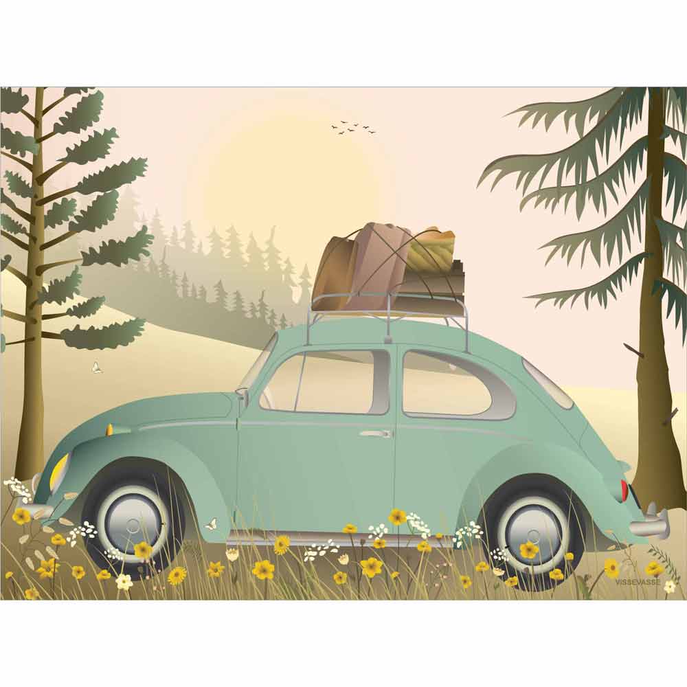 Poster „VW Beetle Green - Caffè del Conte